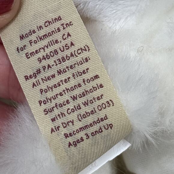 Folkmanis Standing White Rabbit Realistic Hand Puppet Plush Stuffed Animal EUC - Picture 8 of 12